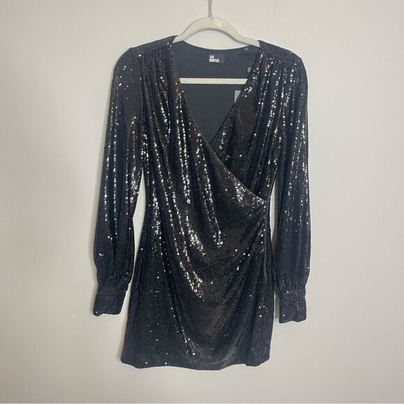 $315 The Kooples SHORT BLACK SEQUIN DRESS NWT - Picture 9 of 14